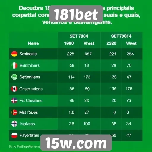 Comparativo entre 181bet e concorrentes do setor